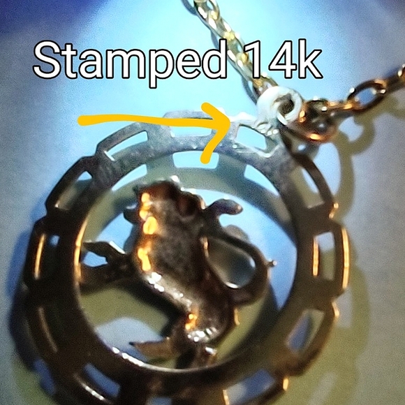 14k Gold Lion Pendant - Picture 8 of 10